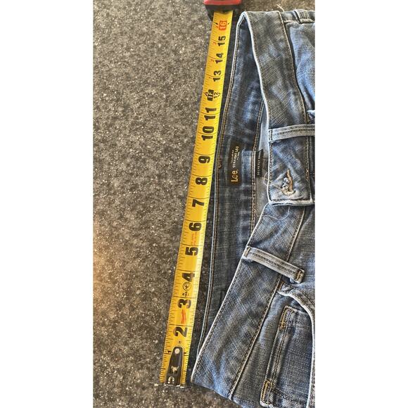 Lee Women's Jeans 14 Med Straight Leg Regular Fit Mid Rise Blue Stretch Denim - Picture 10 of 12